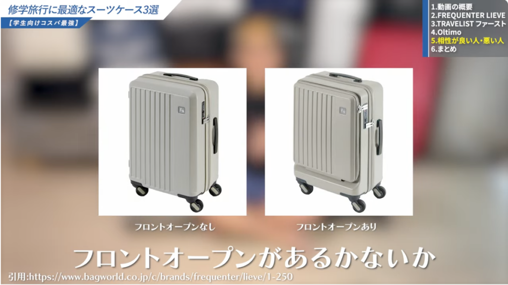 フロントオープン付き