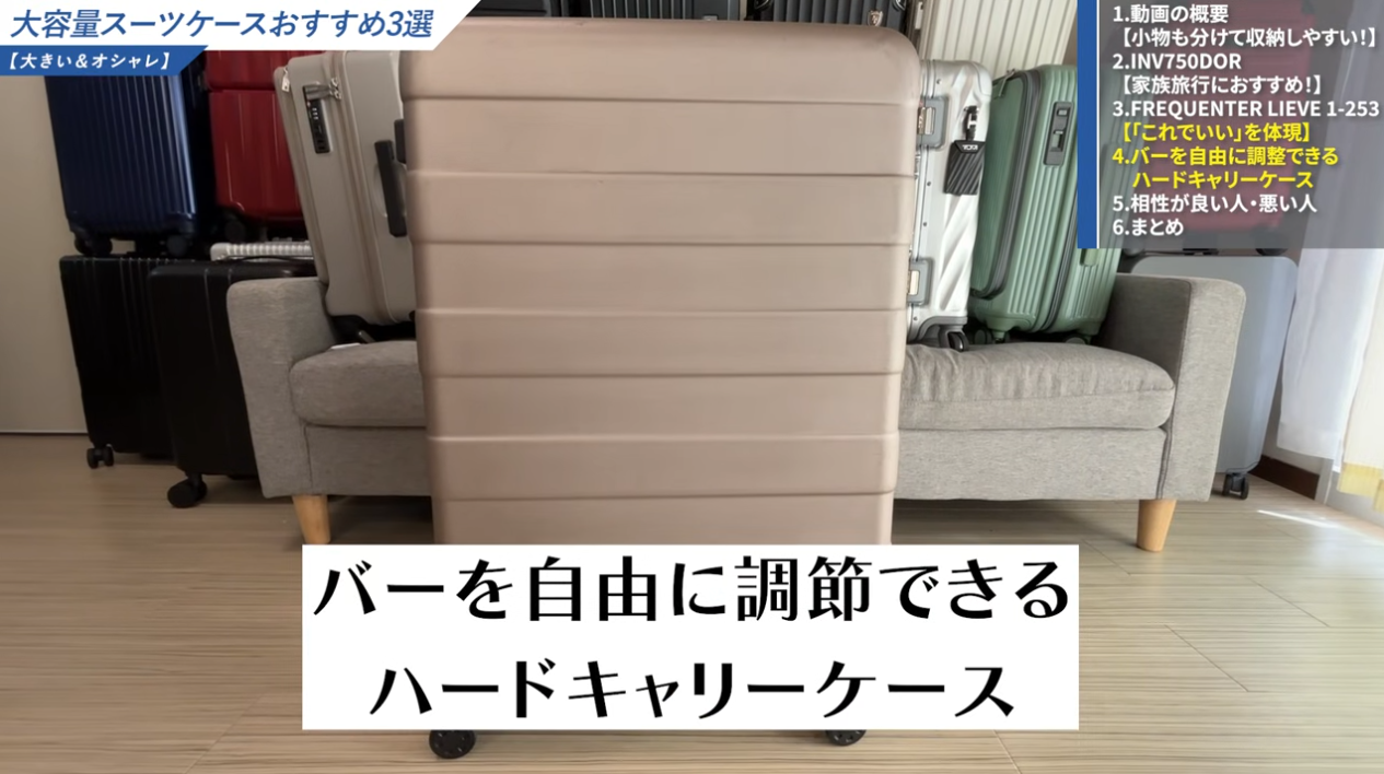 無印良品 バーを自由に調節できるハードキャリーケース