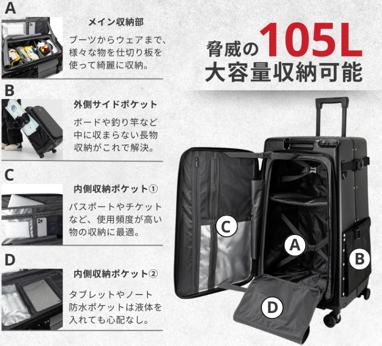 リベティ スーツケースの口コミ【アウトドア特化型】3