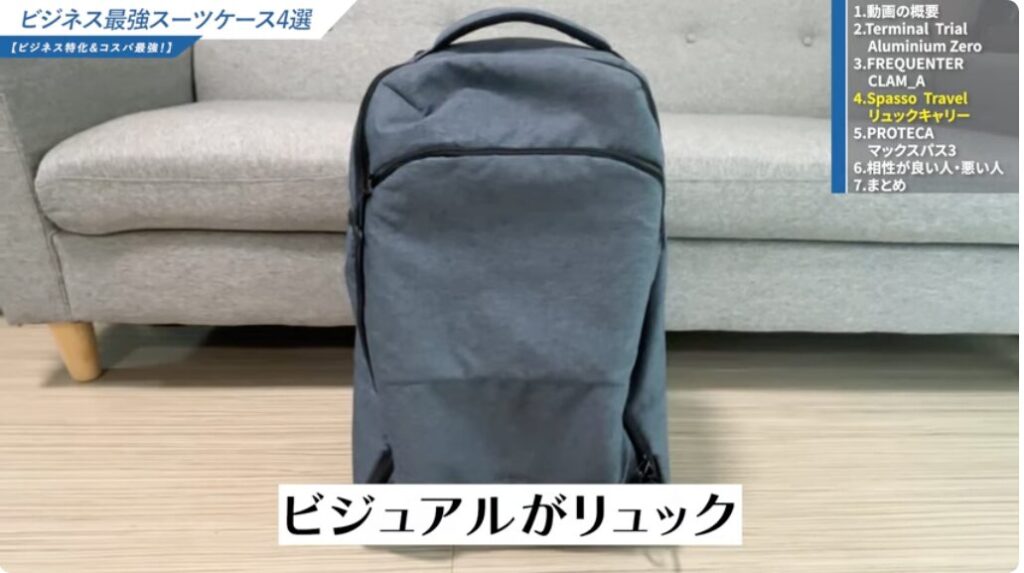 ビジュアルがリュック