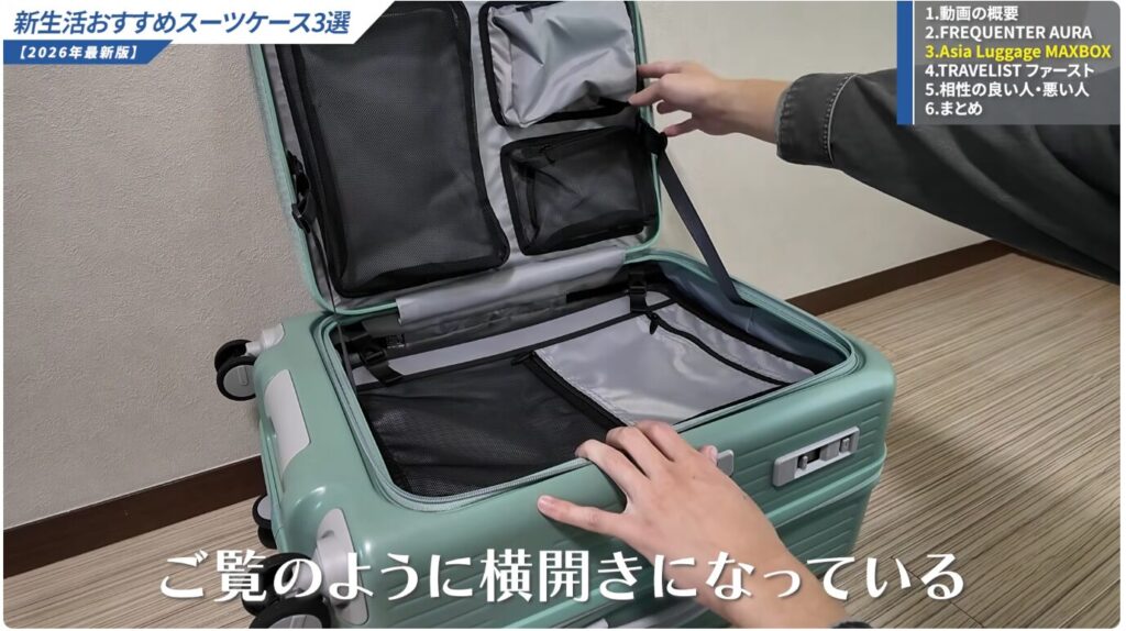 横開きのフロント部分