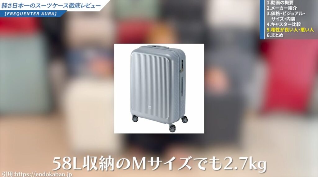 サイズ展開に関わらず圧倒的な軽さ